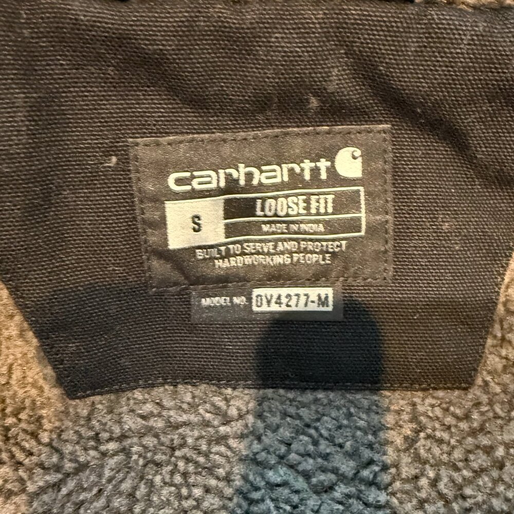 NWT Carhartt Washed Duck Sherpa Lined Mock Neck Vest Black Small 3rd Party Logo - Picture 9 of 10
